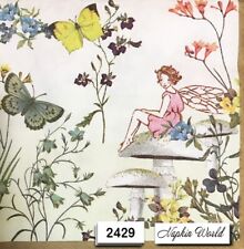 (2429) TWO Paper LUNCHEON Decoupage Art Craft Napkins - SWEET FAIRIES FAIRY picture