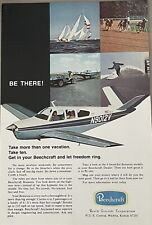 1970 Beechcraft Bonanza Plane Print Ad Poster Vacation Sailing Skiing Horse Race picture