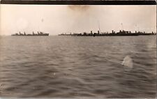 Vintage RPPC Postcard Warships Battle Ships on the Horizon                 P-241 picture