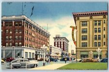 Great Falls Montana MT Postcard Looking South Second Street Rainbow Hotel 1951 picture