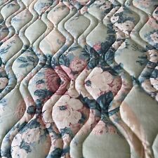 Bedspread Victorian Custom Made Piping Teal Rose Heavy Weight Floral Flower Full picture