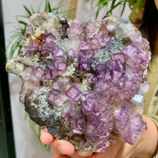 1.71LB Rare purple cubic fluorite mineral crystal sample / China picture