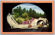 Figueroa Street View Tunnels Los Angeles California Old Cars Vintage Postcard picture