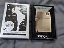 Zippo 1935.25 Replica 1935 Brushed Chrome Lighter w/o Slashes NEW IN BOX  picture