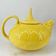Vintage Studio art signed Eben yellow ceramic teapot picture