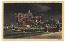 Virginia Beach Virginia c1940's Cavalier Hotel at Night, Free Military postmark picture