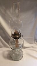Vintage Kerosene Oil Lamp Glass 50s Antique Round Base 16” Tall Works picture