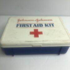 Vintage 1979 Johnson and Johnson First Aid Kit Plastic Box + SUPPLIES BRAND NEW picture