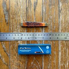 FROST Orange Jigged Bone GERMAN SS Custom Shield Single Blade DOCTOR'S Knife picture
