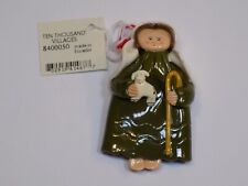 Ten Thousand Villages Sheep Shepherd Christmas Ornament Tree Holiday Lamb Green picture