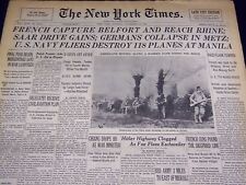 1944 NOVEMBER 21 NEW YORK TIMES - GERMANS COLLAPSE IN METZ - NT 2355 picture