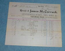 1881 James McCurrach Gentlemen's Scarfs Ties Bows New York Billhead picture