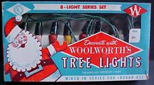 Woolworth's Christmas Tree Lights Original Box Santa Vintage 1950's picture