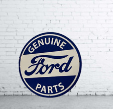 Genuine Ford Parts:  Porcelain Enamel Heavy Metal Sign 42 Inches  Double side picture