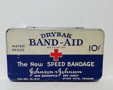 1926 Vintage Drybak Band aid The New Speed Bandage Johnson & Johnson Tin picture