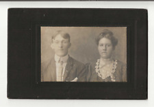 Cabinet Card Photo Couple Wearing Pocket Watch and Handkerchief c1880s 4.25X6.5 picture