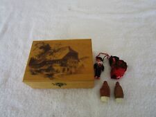 ATTIC FIND~ [TRINKETS INSIDE ] HINDGED WOODEN COUNTRY STASH BOX~~L@@K picture