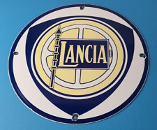 Vintage Lancia Sign - Gas Pump Service Porcelain Sign - Italian Auto Cars Sign picture