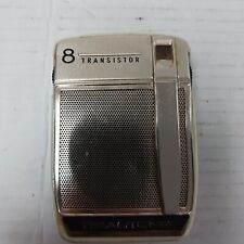 Vintage Realtone White 8 Transistor Radio with Leather Case Model TR-1826 picture
