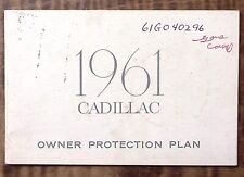 1961 CADILLAC OWNER PROTECTION PLAN BOOKLET 52 PAGES MAINTENANCE LOG BOOK Z5174 picture