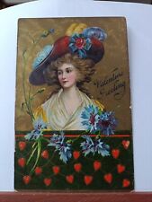 Vintage postcard. Valentine Greeting. Beautiful Victorian Lady.  (N20) picture