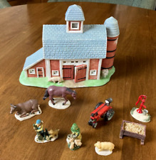 PartyLite MEADOW BROOK FARM Tealight Candle Holder Ceramic Village with Extras picture