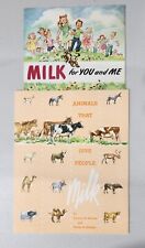 MILK for YOU and ME & Animals that Give People MILK National Dairy Council Lot picture