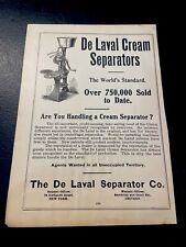 ORIGINAL 1907 De Laval Cream Separators Farm Advertising picture