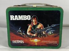 Vintage Thermos 1985 Rambo Metal Lunch Box Sylvester Stallone picture