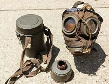 Beautiful German WW1 WWI GAS Mask and Cannister with straps Dated 1918 Scarce picture