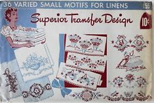 Vintage Superior Transfer Design #155 36 Small Motifs Pattern Uncut FF picture