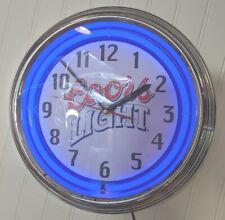 Coors Original Beer Logo Sign Doulbe Ring Neon Blue Pink Clock 1998 No Clock picture