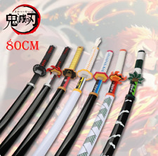 Demon Slayer Katana Cosplay Weapons 80cm Wooden Toy Sword Anime Character Props picture