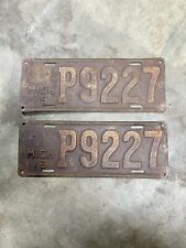 1919 Michigan License Plate Pair # P9227 picture