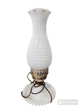 Vintage Milk Glass Hobnail Electric Hurricane Lamp 13.5 in. picture