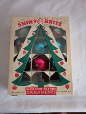Vintage Shiny Brite Glass Christmas Ornaments - Set of 9 - In Box picture