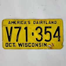 WISCONSIN License Plate 🔥FREE SHIPPING🔥 V71 354 ~ VINTAGE ANTIQUE  picture