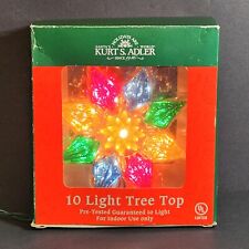 Kurt Adler 10-Light 8-Point Multi Color Star Christmas Tree Top Ornament Topper picture