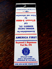 Vintage Matchbook: American Legion Hagamann Post 495, Chicago, IL picture