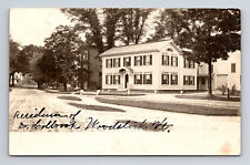 c1907 RPPC Street View Residence of DR Hollbrook Woodstock Vermont VT Postcard picture