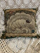 Antique 18th Century French Aubusson Tapestry Cushion / Pillow.  Conch Shell. picture
