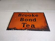 Vintage 30x20 Early Brooke Bond Tea Porcelain Orange & Black Sign picture