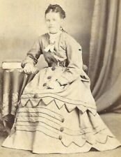 Victorian CDV Photo Beautiful Woman Fashion Amazing Dress 1860s-1870s picture