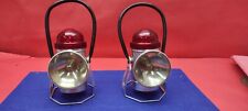 pair Vintage  dorco usa made . Ecolite Railroad Lantern midcentury red lamp nice picture