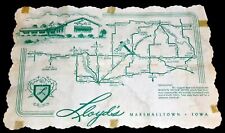 MARSHALLTOWN IOWA ca 1955 PLACEMAT MAP * LLOYD'S RESTAURANT * WEEDON MOTEL picture