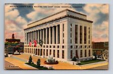 Davidson County City Hall and Court House Flags Fountain Nashville TN Postcard picture
