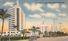 Collins Ave Hotels Miami Beach 1944 Linen Postcard picture