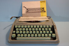 Vintage Hermes Baby green typewriter Switzerland QWERTZ keyboard layout picture