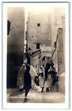 c1940's In The Arab Quarter Algiers Algeria Vintage RPPC Photo Postcard picture