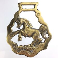 Vintage Saddle Decoration Horse Bucking Brass Ornament Medallion 3.5in 65g T510 picture